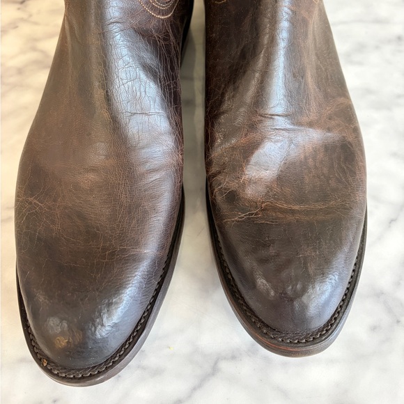 Lucchese Men’s Chocolate Mad Dog Goat Roper Boots - Picture 11 of 11